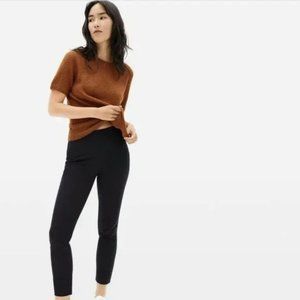 Everlane The Side-Zip Stretch Cotton Pant in Navy High Waist Skinny Stretch 10